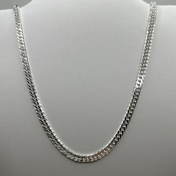 Silver/Gold 22" Miami Cuban Double Curb Chain - 925 Italy - Mens/Ladies/Unisex - Picture 7 of 11
